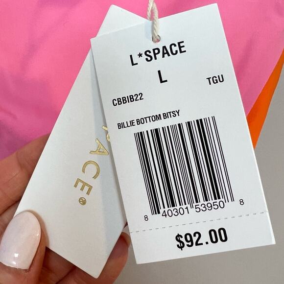 NWT l*space Billie Bikini Bottom Tangerine Guava sz L Bitsy Seamless Strappy - Picture 5 of 6